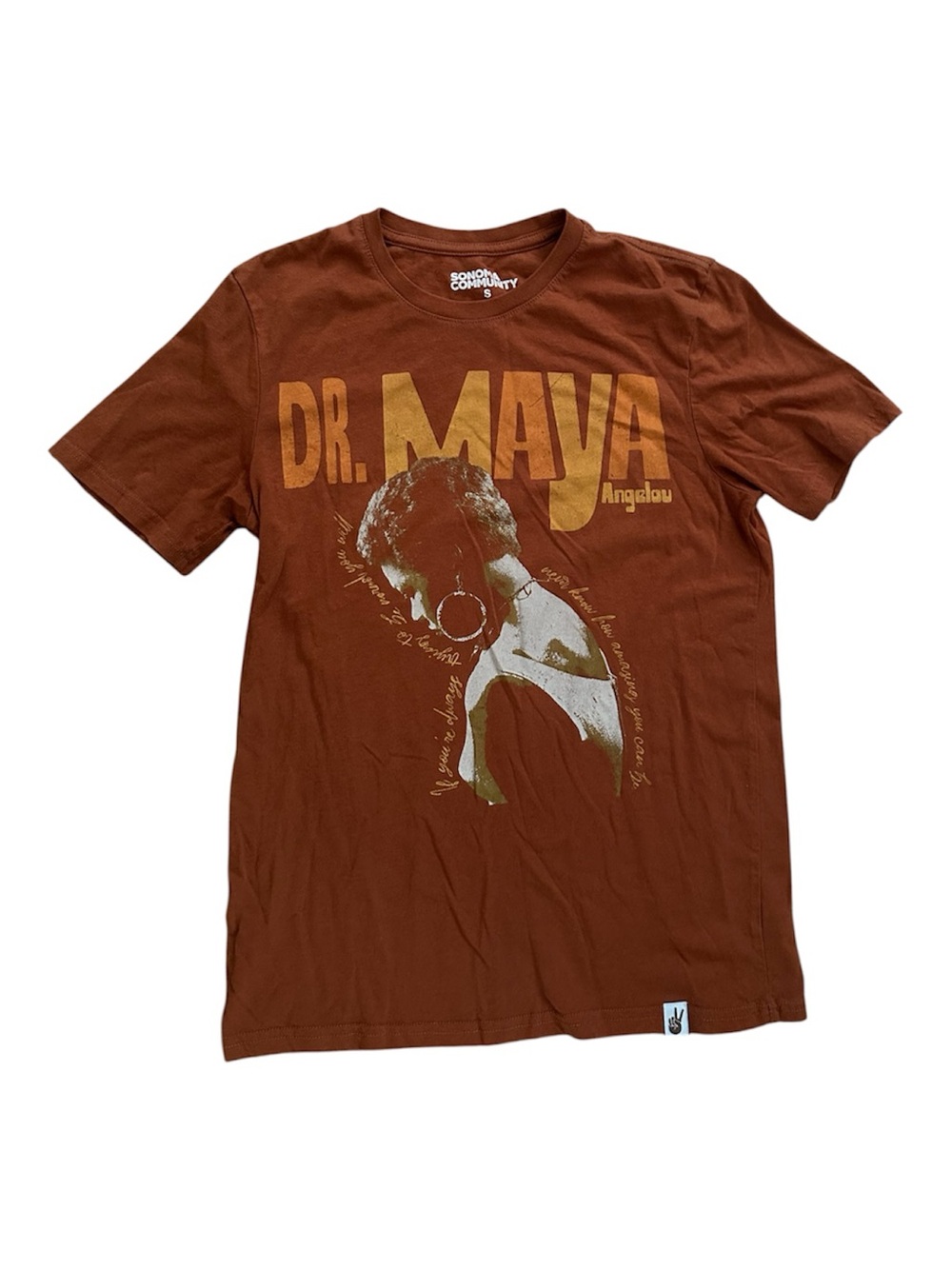 Sonoma Dr. Maya Angelou Graphic Tee - Rust Orange Size Small
